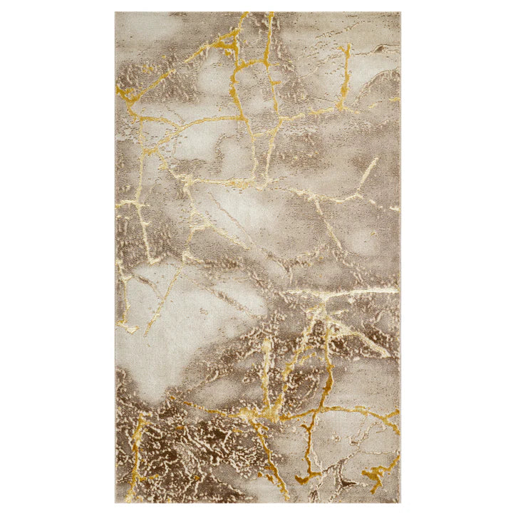 Marmara szőnyeg, sűrű anyag, prémium textúra, bézs arany