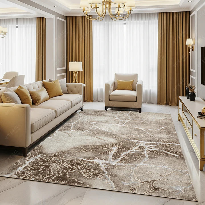 Marmara szőnyeg, sűrű textúra, finomított felület, bézsbarna